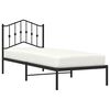 vidaXL Bed Frame Black Steel Twin Bed Frame Rectangular Modern