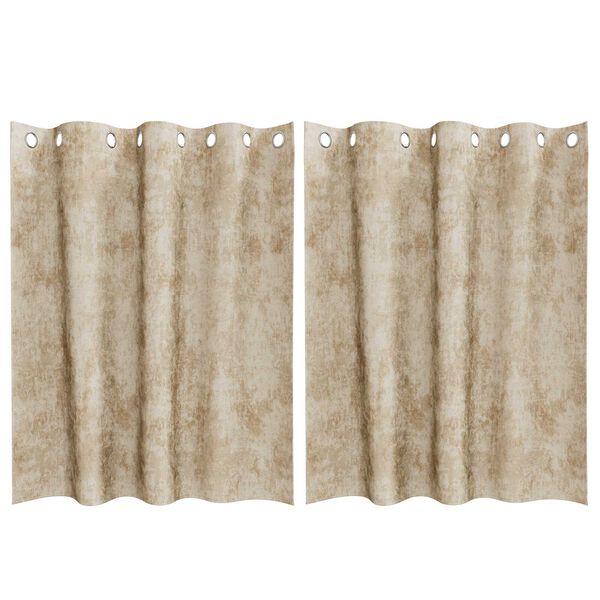 vidaXL Curtain with Curtains 2 pcs Cream 55.1" x 55.1" Velvet