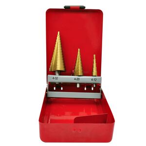 vidaXL 3 Piece HSS Step Drill Set