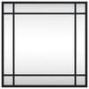 vidaXL Wall Mirror Black Glass, Powder-Coated Steel 15.7x15.7 in