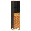 vidaXL Bathroom Cabinet Brown and Black Solid Mango Wood, MDF, Iron Modern