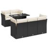 vidaXL Garden Sofa Set Black and Cream White