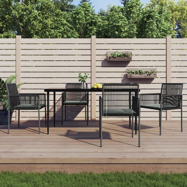 vidaXL Garden Dining Set Black, Light Grey