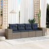 vidaXL 4 Piece Garden Sofa Set with Cushions Grey Poly Rattan