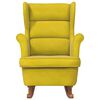vidaXL Rocking Chair Yellow Velvet (100% polyester), solid rubber wood
