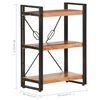 vidaXL Bookcase Natural Wood Solid Acacia Wood, Powder-Coated Steel Medium