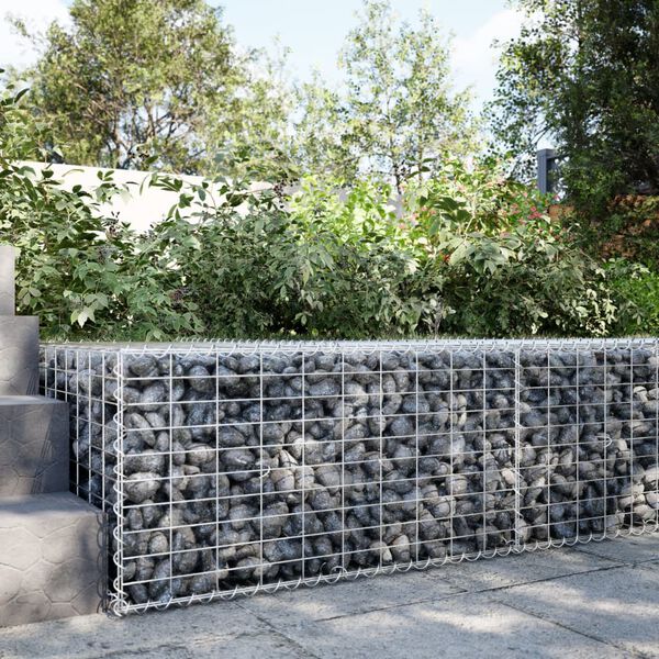 vidaXL Gabion Basket Silver Galvanized Iron Large Durable
