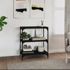 vidaXL Book Cabinet Black Engineered wood and steel Medium Book Cabinet