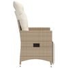 vidaXL Reclining Garden Chair Beige Poly Rattan Single