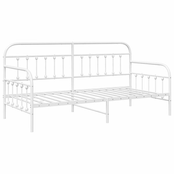vidaXL Daybed Frame with Headboard White 35.4" x 78.7" Steel