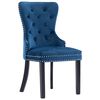 vidaXL Dining Chair Set of 2 Blue Velvet, solid rubberwood Standard