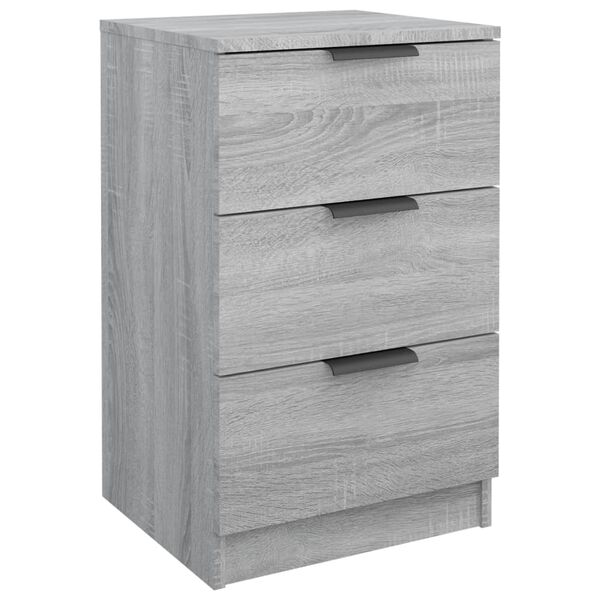 vidaXL Bedside Cabinet Gray Sonoma Engineered Wood 15.7x14.2x25.6 in