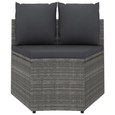 vidaXL 2 Piece Patio Sofa Set with Cushions Poly Rattan Gray