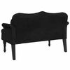 vidaXL Bench Black Velvet (100% polyester), plywood, solid rubber wood
