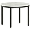 vidaXL Table White and Black Marble, Powder-Coated Steel Medium Durable