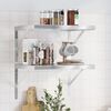 vidaXL Wall Shelf Silver Stainless Steel 19.7 x 15.7 x 1.2 in
