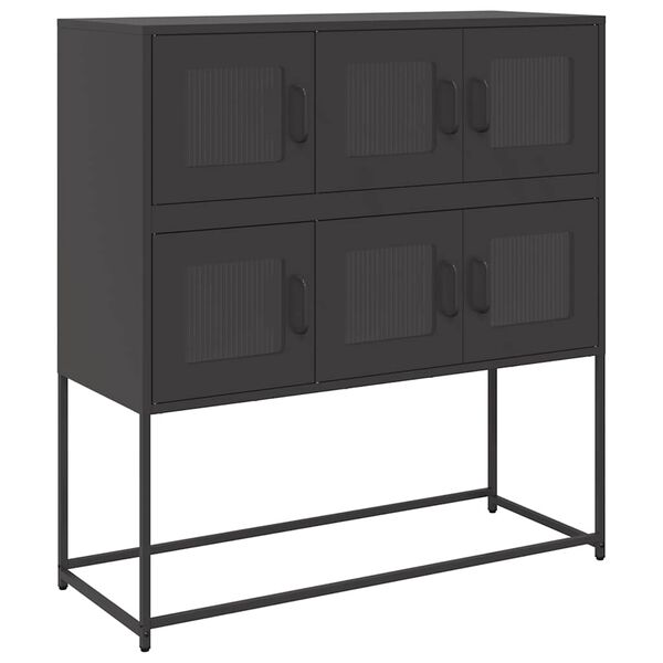 vidaXL Sideboard Black Cold-rolled steel 39.6 x 15.4 x 42.1 in Sideboard