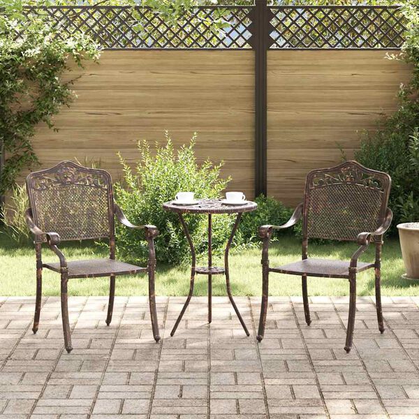 vidaXL Garden Chair 2 pcs Bronze 55 x 56.5 x 91cm Aluminium