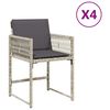 vidaXL Garden Chair Set of 4 Light Grey PE Rattan 19.9 x 21.3 x 31.1 in