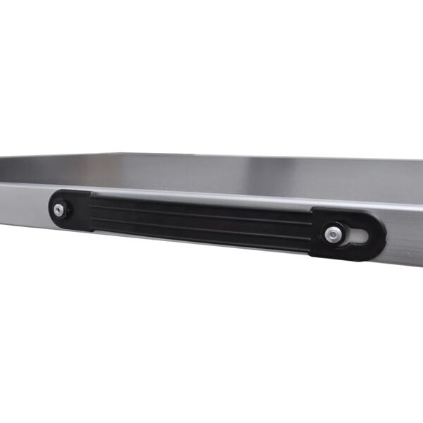 vidaXL Folding Table Set of 3 Black MDF, Aluminum, Iron Medium