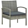 vidaXL Garden Sofa Set Poly rattan: Grey, Cushion: Dark grey