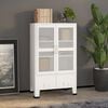 vidaXL Storage Chest White Metal Medium Storage Chest Rectangular