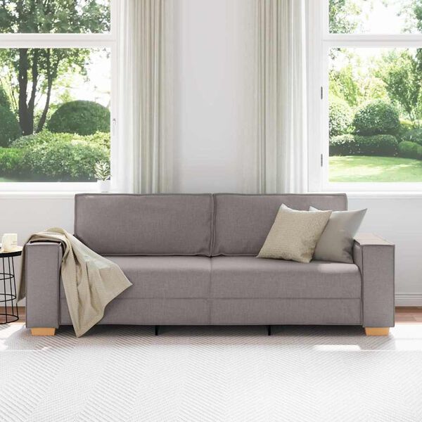 vidaXL Sofa Taupe 86.61 x 30.71 x 33.07 in Fabric