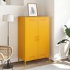 vidaXL Highboard Mustard Yellow Steel 26.8x15.4x44.5 in Industrial