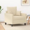 vidaXL Sofa Chair Cream Polyester, Metal, Textilene 23.6 in Seat Width