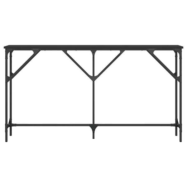 vidaXL Console Table Black Engineered wood, metal Large Adjustable Feet