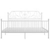 vidaXL Bed Frame White Powder-coated metal Double Durable Bed Frame