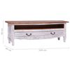 vidaXL TV Cabinet White and natural wood Solid mahogany wood Medium