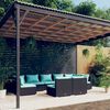 vidaXL Garden Lounge Set Black, Water Blue
