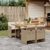 vidaXL Garden Dining Set Beige and brown PE rattan 4-seater Foldable