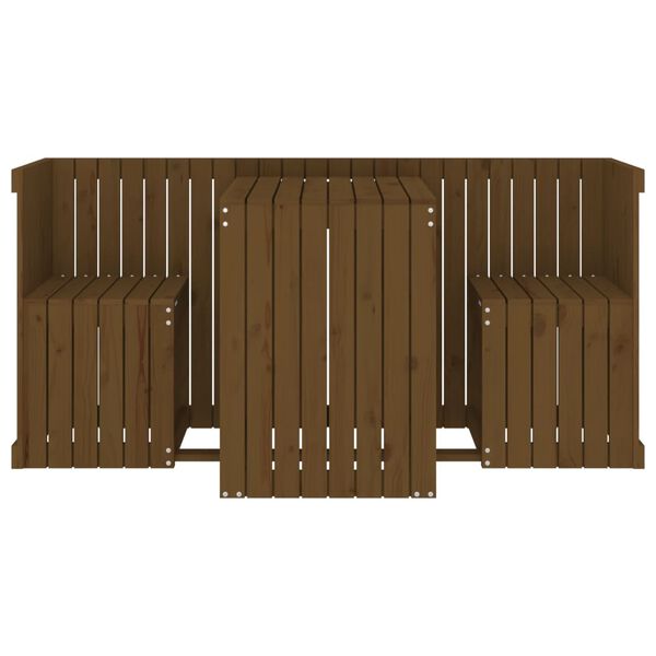 vidaXL Balcony Set Honey brown Solid pinewood Compact Durable
