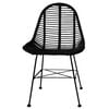 vidaXL Dining Chair Set of 6 Black Natural rattan, wrought iron Standard