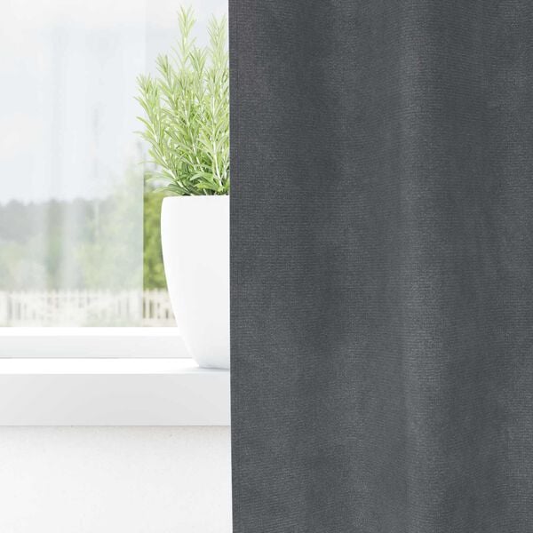 vidaXL Blackout Curtains 2 pcs Light Grey 55.12 x 96.46 in Velvet