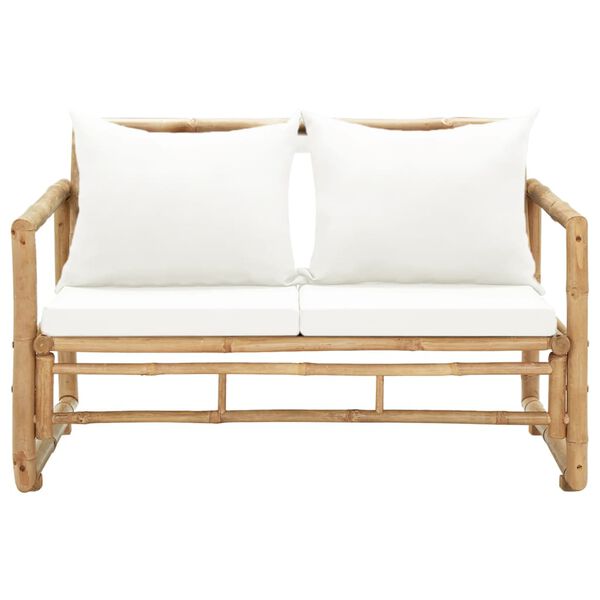 vidaXL Bench Sofa Natural Bamboo Bamboo Standard Durable Outdoor Bench
