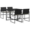 vidaXL Garden Dining Set Black and Cream White