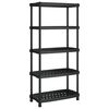 vidaXL Storage Shelf 5-Tier Black 36.8"x17.9"x76.6" PP
