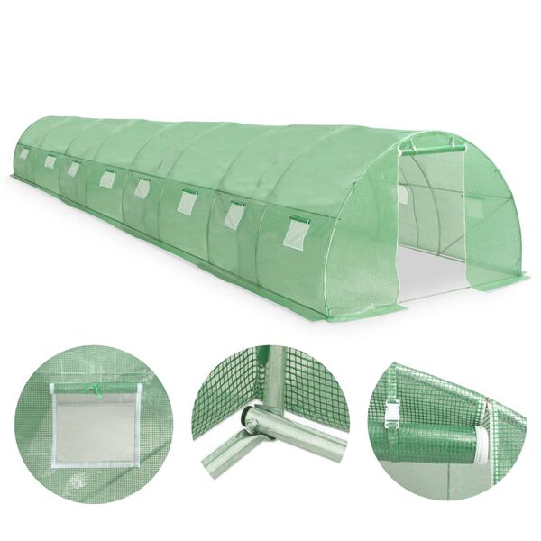 vidaXL Greenhouse Green Polyethylene mesh fabric Large