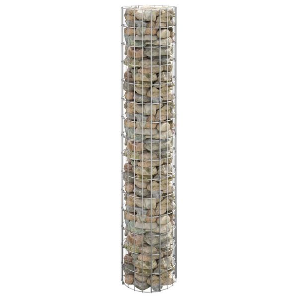 vidaXL Circular Gabion Pole Galvanized Steel Ø11.8"x59.1"
