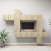 vidaXL TV Cabinet Set Set of 10 Sonoma Oak Engineered Wood Medium