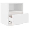 vidaXL Bed Cabinet Set of 2 White Engineered wood Medium Bed Cabinet