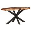 vidaXL Dining Table Natural wood with black legs