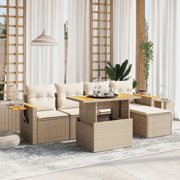 vidaXL Garden Sofa Set Beige