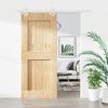 vidaXL Sliding Door with Hardware Set 31.5x82.7" Solid Wood Pine
