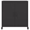 vidaXL Sideboard Black Cold-rolled steel Medium Sideboard Rectangular