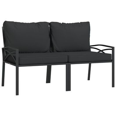 vidaXL 9 Piece Patio Lounge Set with Gray Cushions Steel