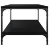 vidaXL Coffee Table Black Engineered wood, steel Medium Adjustable Legs